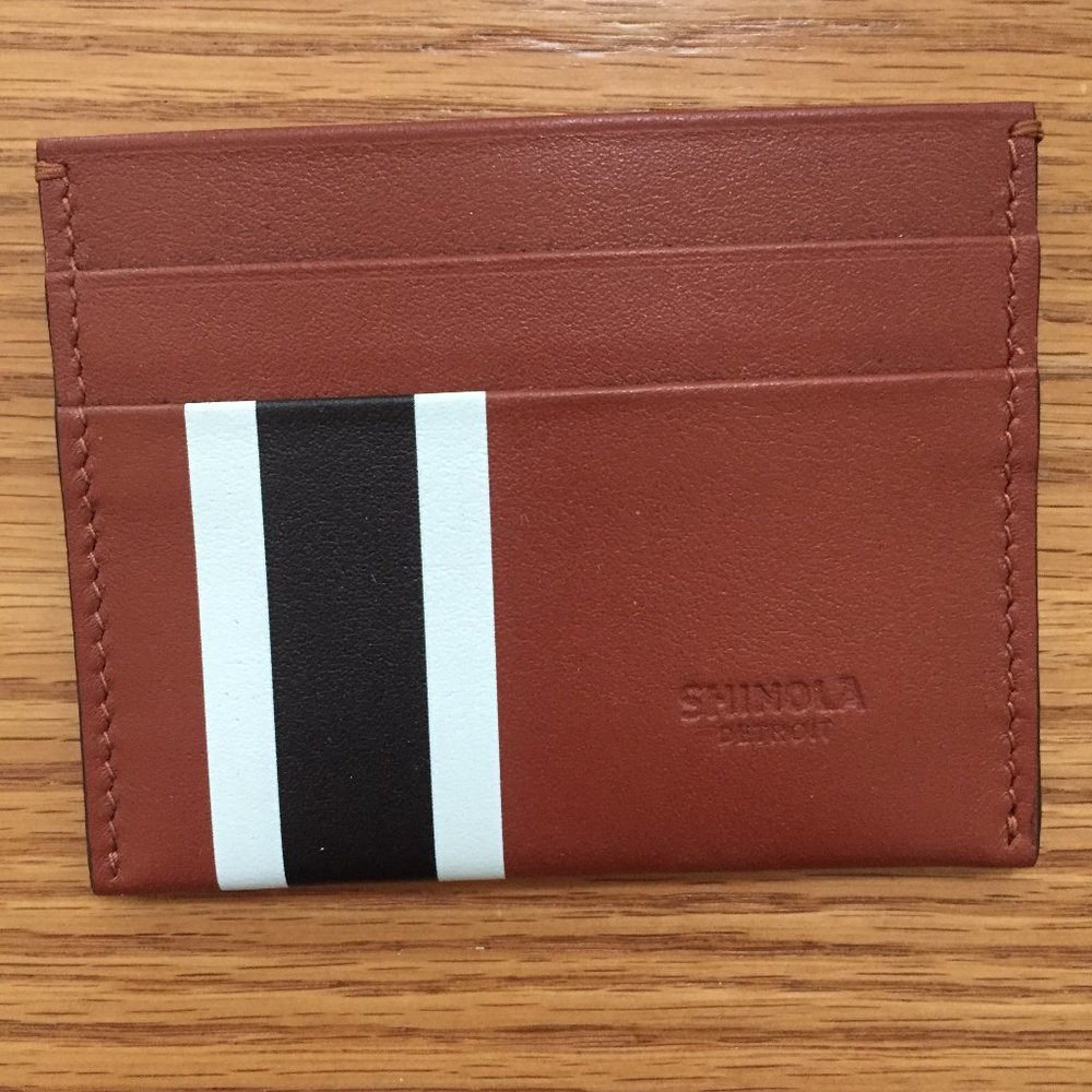 Shinola Detroit Striped Five Pocket Card Case